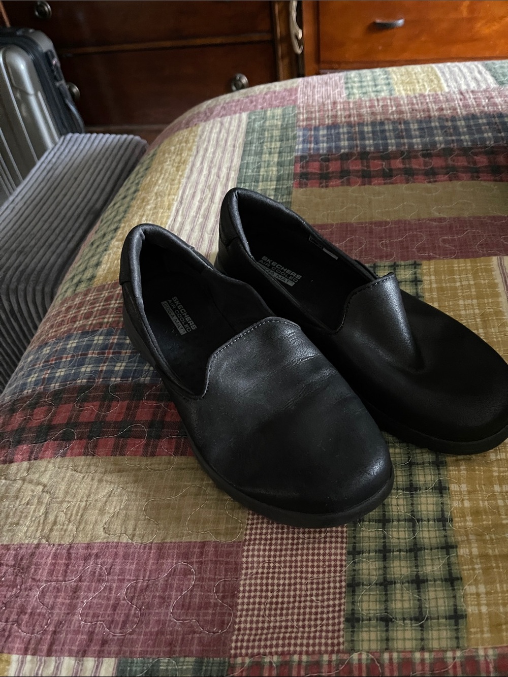 Skechers Women's Slip-On Work Shoes in Black